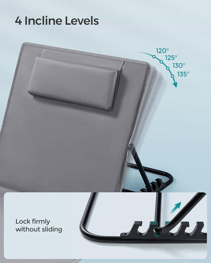 SONGMICS Set of 2 Folding Beach Sunloungers GCB251G01