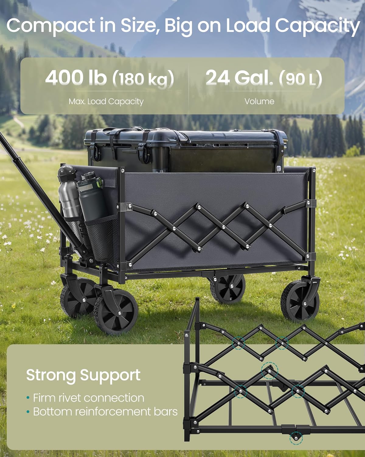 SONGMICS 90L Festival Trolley on Wheels (GFW909G01)