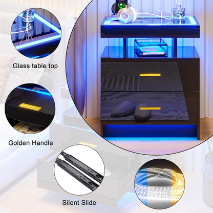 Bedside Table with Charging Station