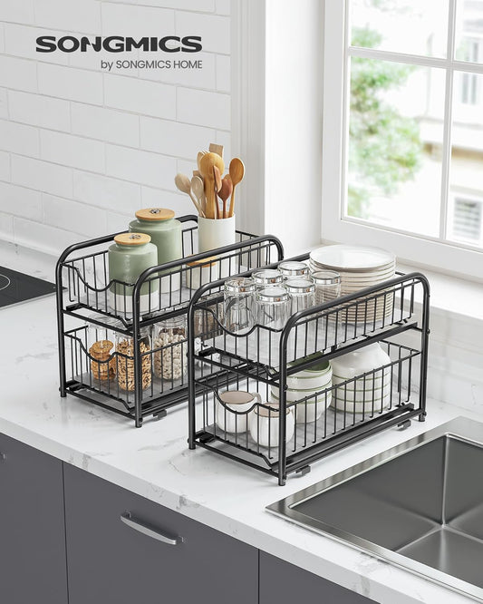SONGMICS 2-Tier Pull Out Cabinet Organizer