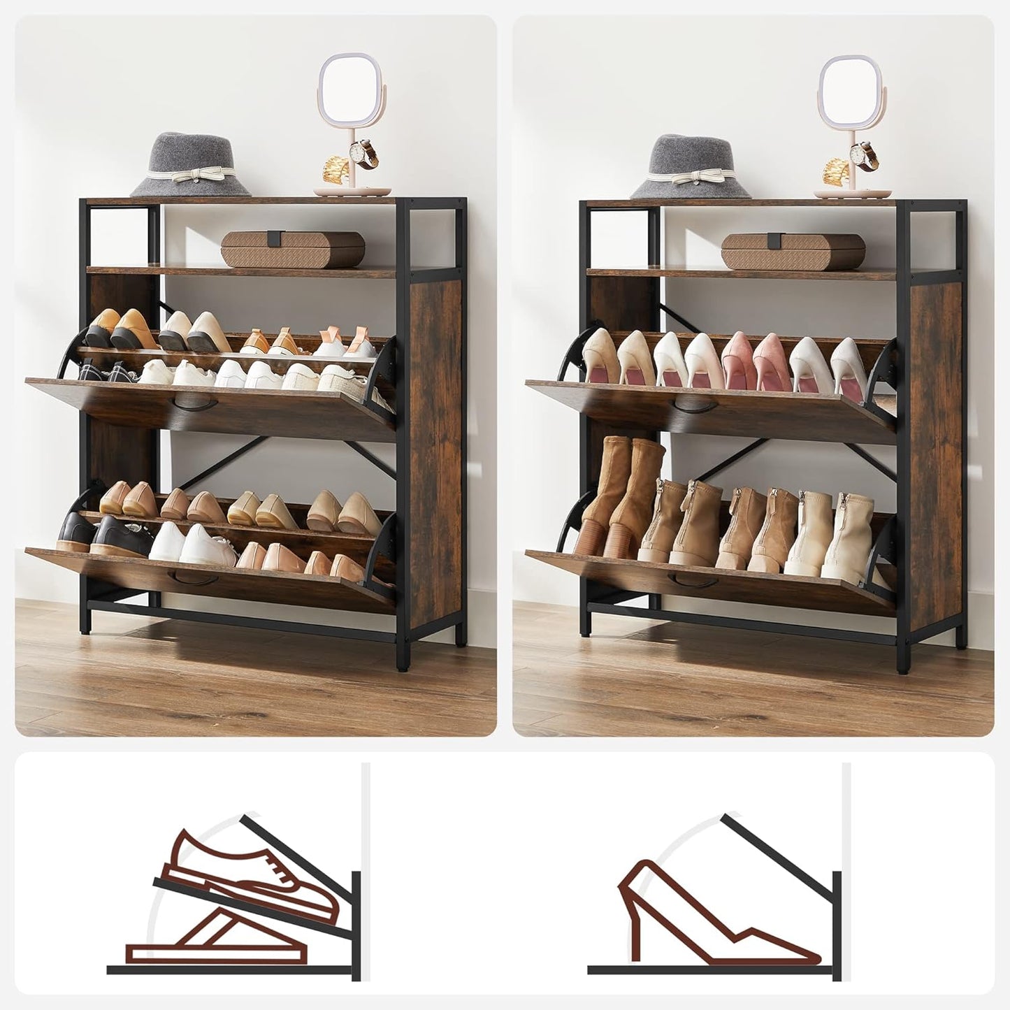 VASAGLE Narrow Shoe Cabinet