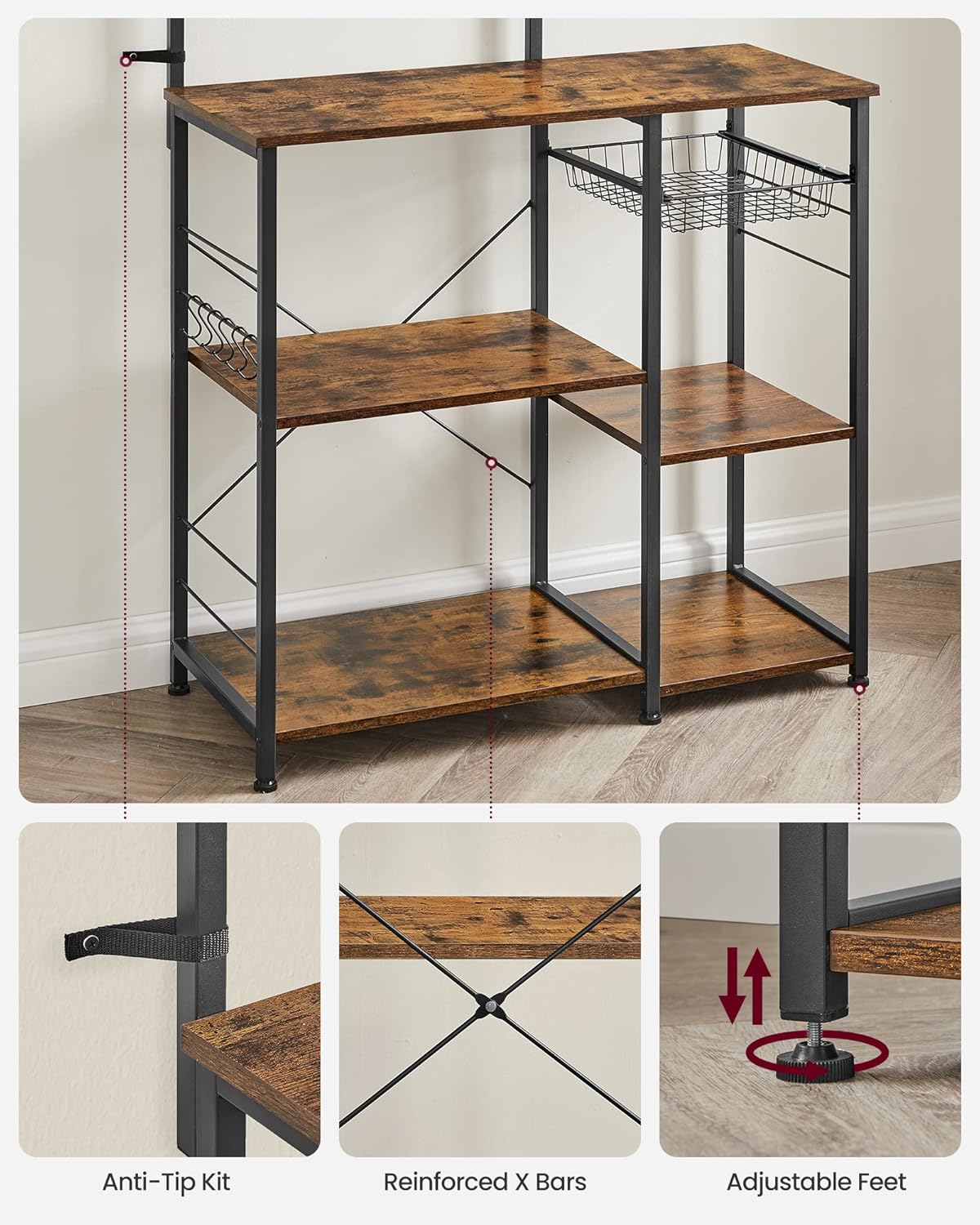 VASAGLE Baker Rack with Shelves (KKS35X)