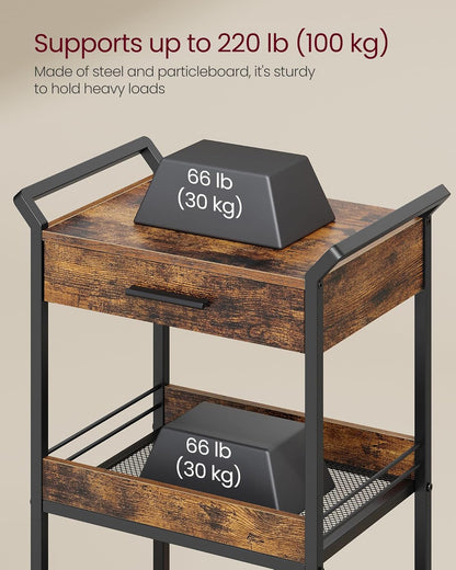 VASAGLE  3-Tier Cart with Table Top