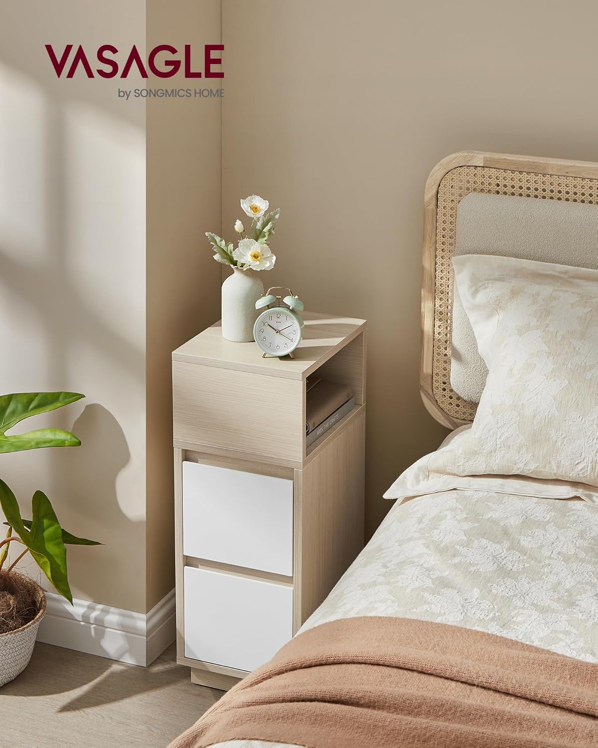 VASAGLE Narrow Bedside Table LET656N01