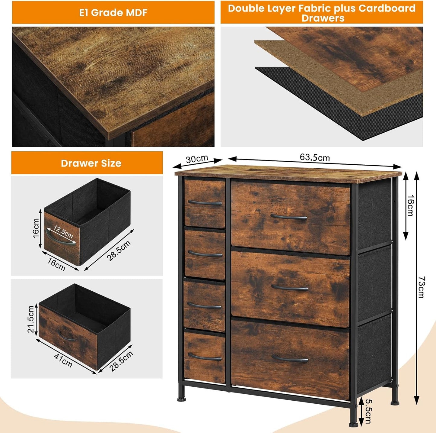 WOLTU Chest of Drawers SSK008SHM