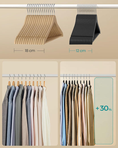 SONGMICS Slim Wooden Hangers