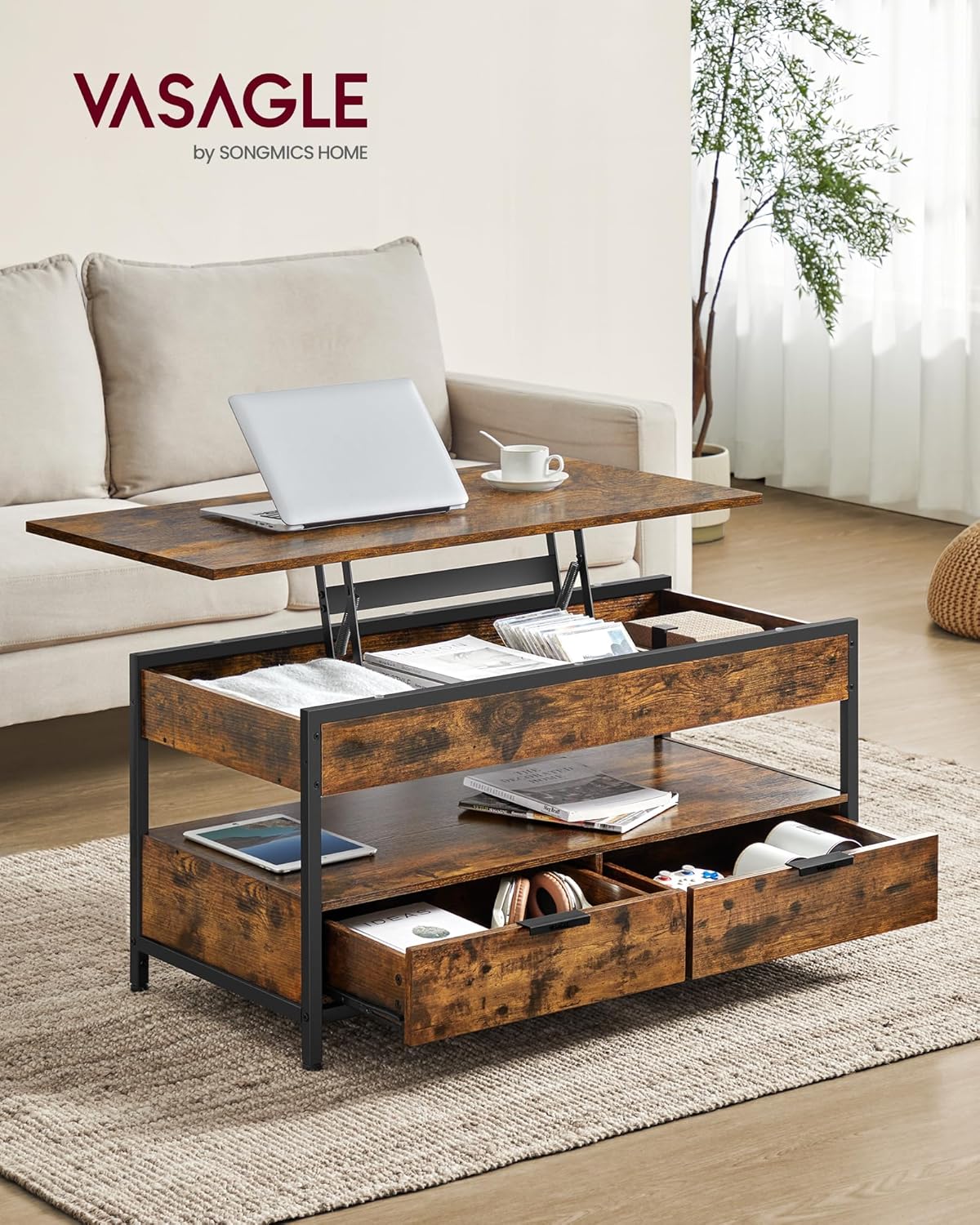 VASAGLE Lift Top Coffee Table LCT209K01