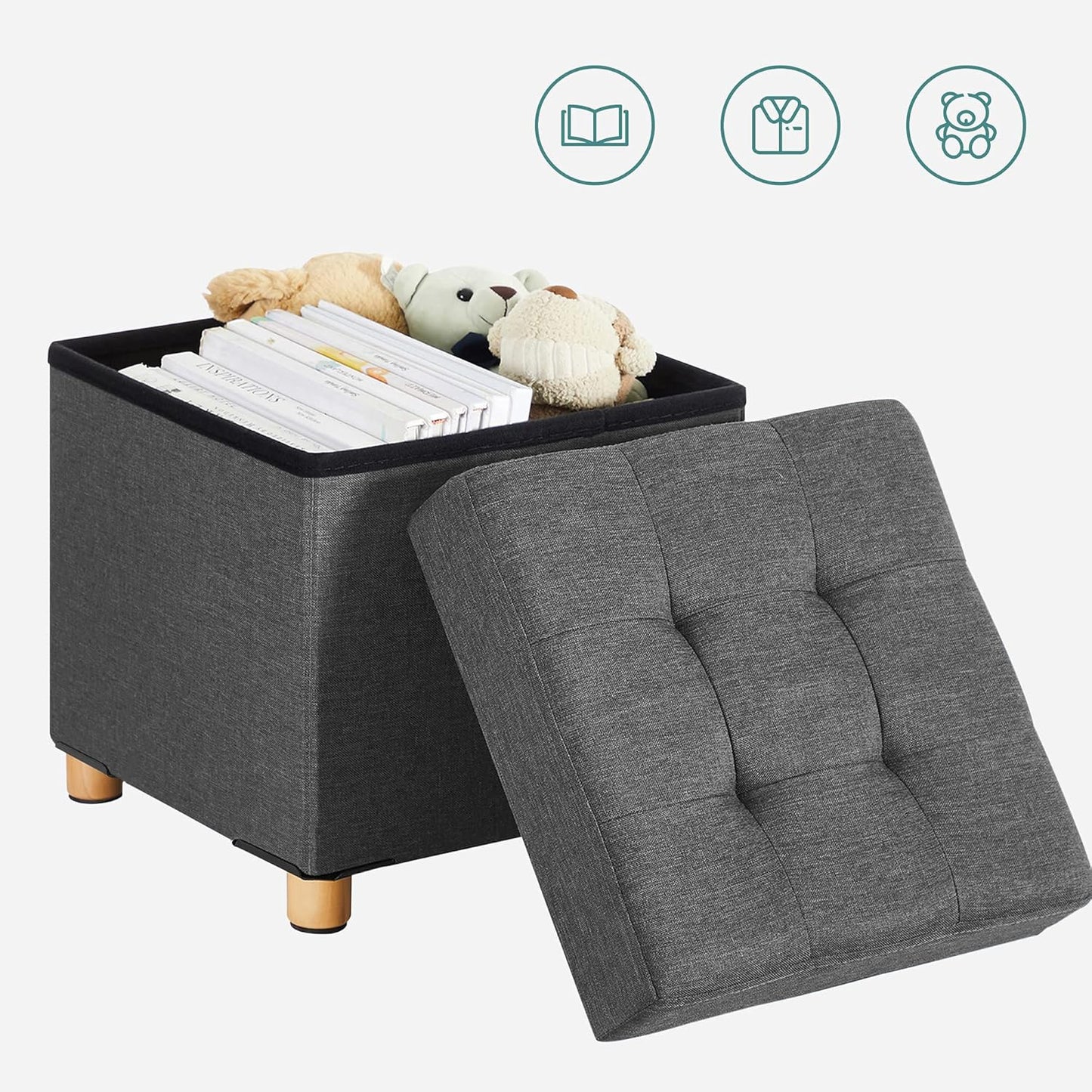 SONGMICS Bedroom Bench with Storage LSF14GYZ