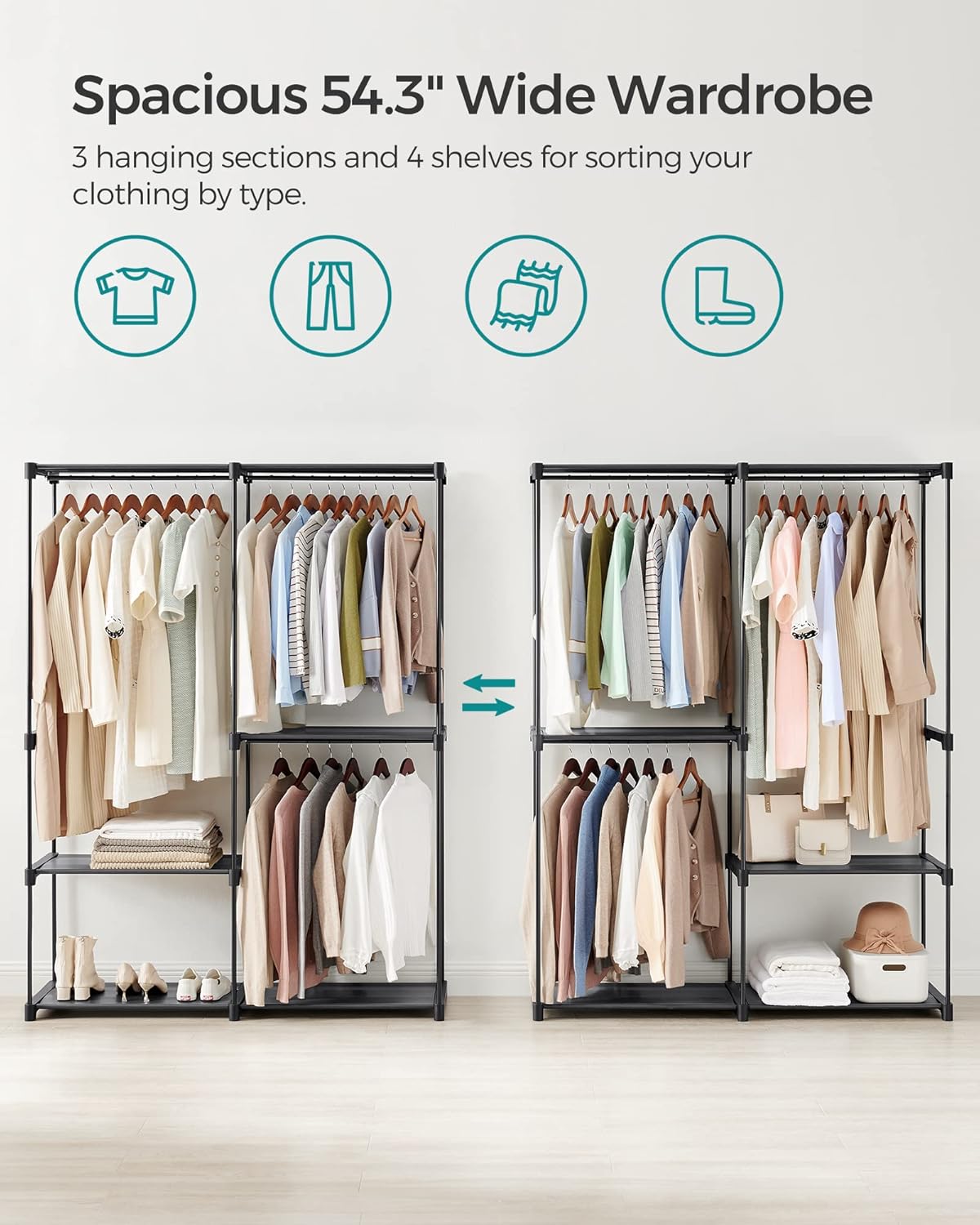 SONGMICS Portable Closet Organizer RYG025B02