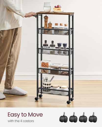 VASAGLE 5-Shelf Trolley LRC034B01