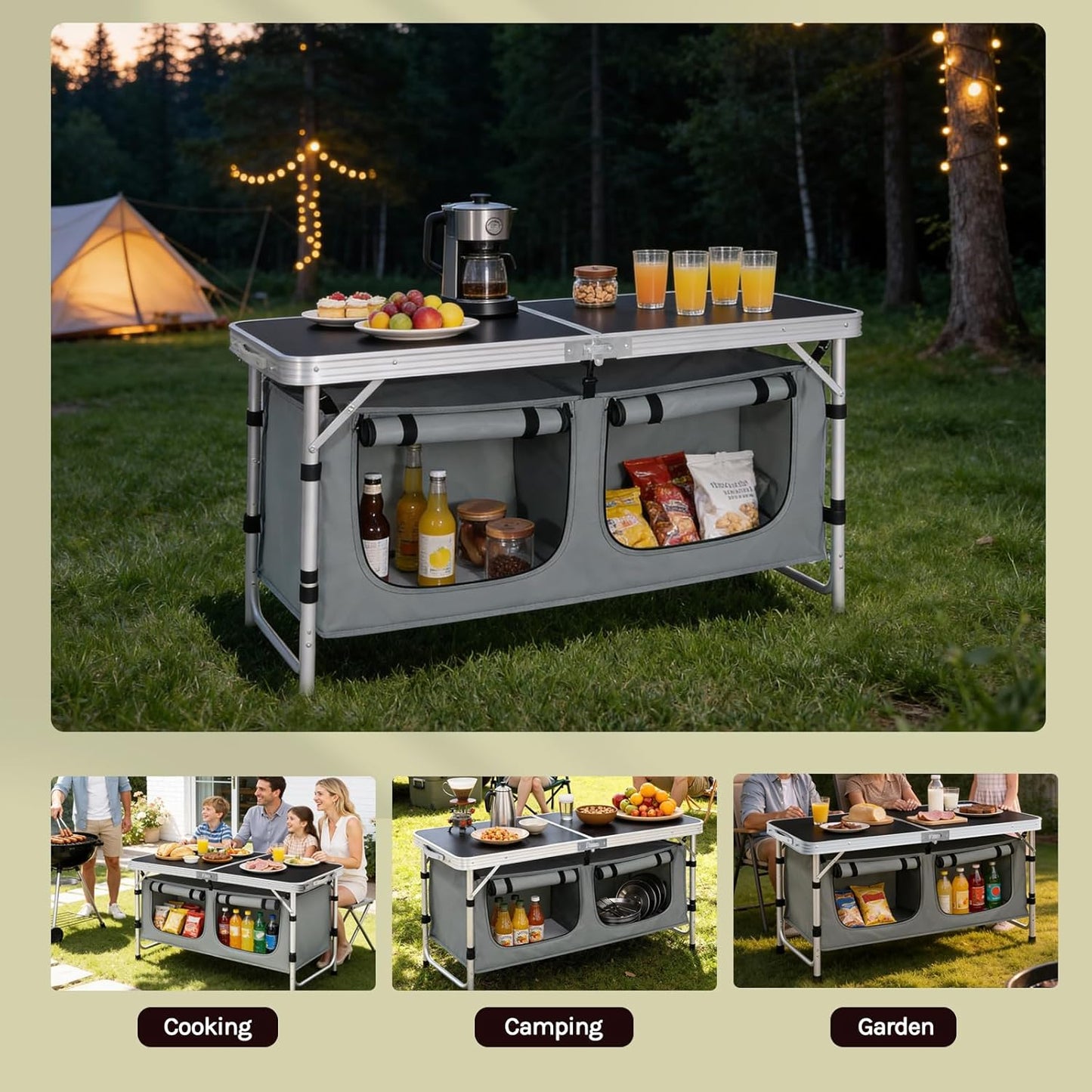 WOLTU Folding Camping Cupboard (CPT8139SZG)