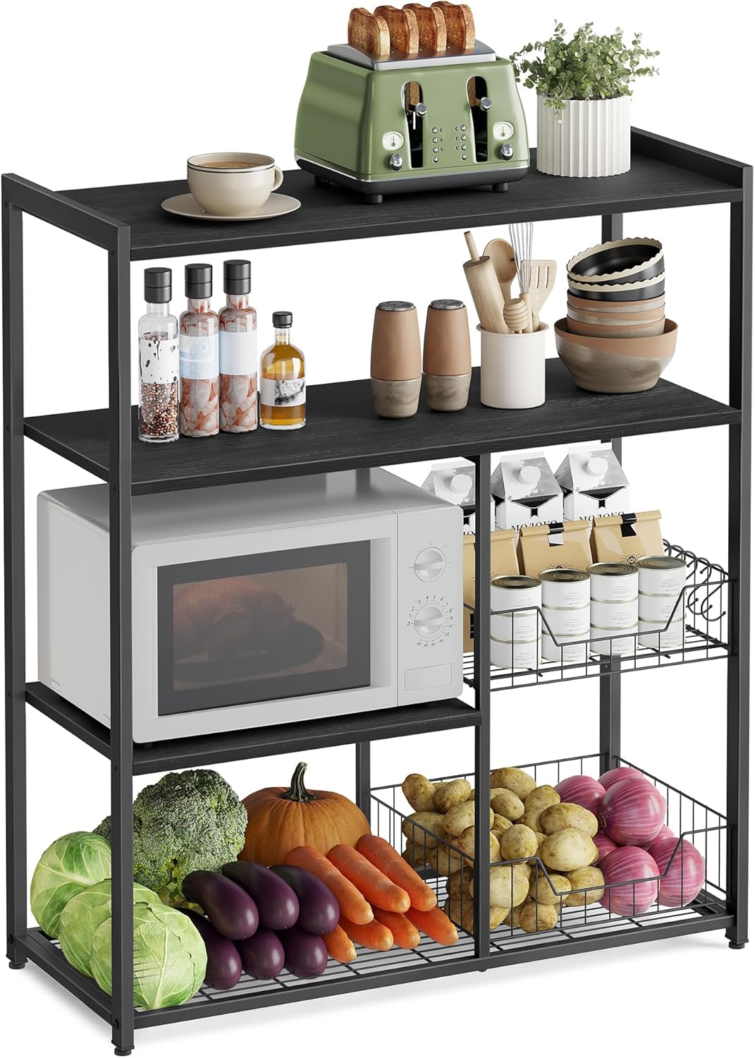 VASAGLE Microwave Kitchen Storage Cabinet