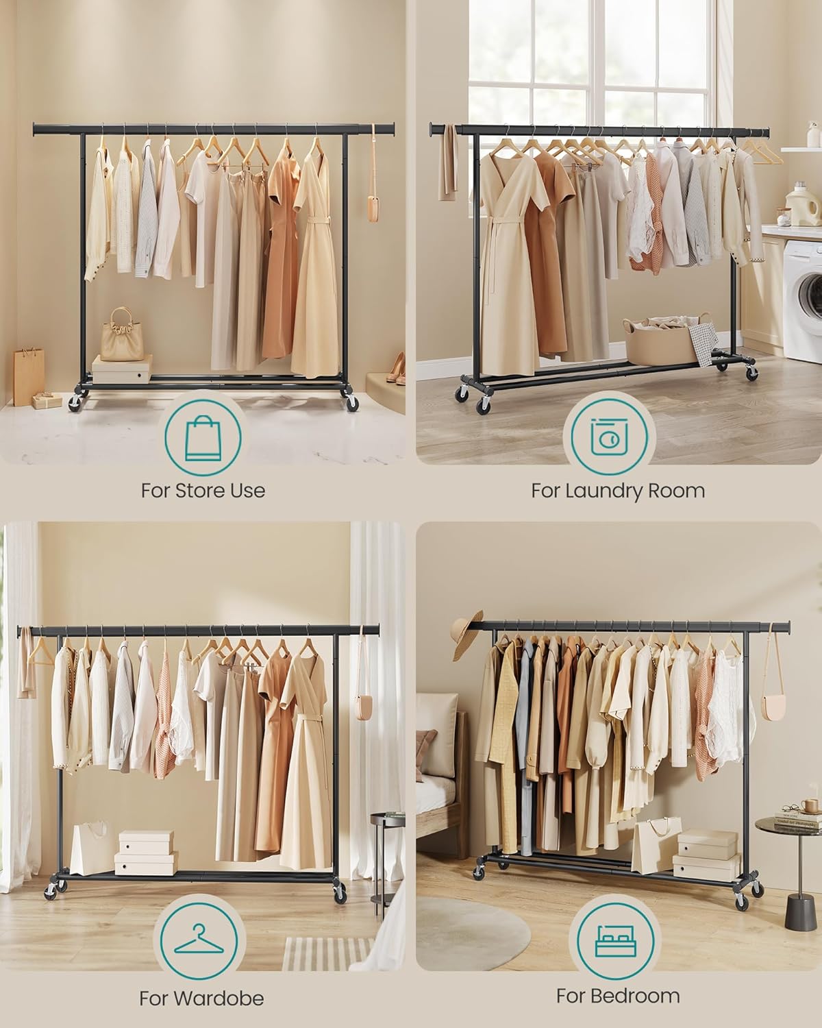 SONGMICS Clothes Rack on Wheels (HSR175B01)