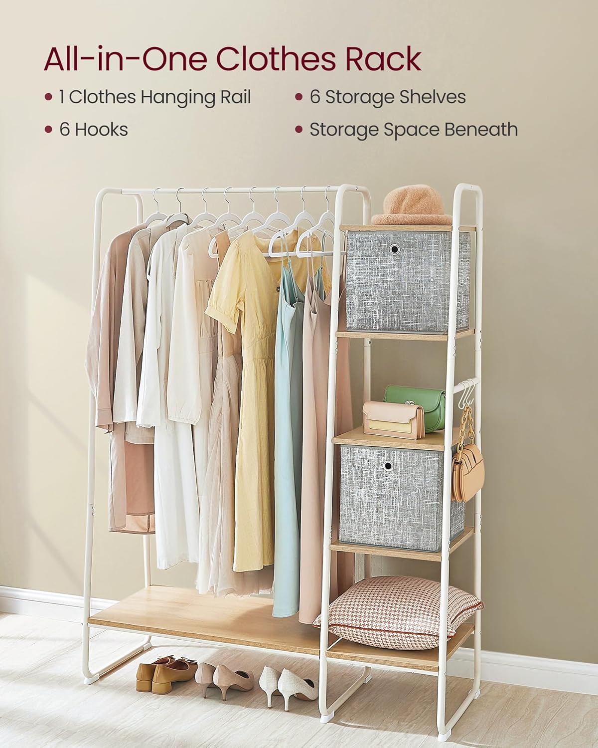 VASAGLE Clothes Rail RGR116W09