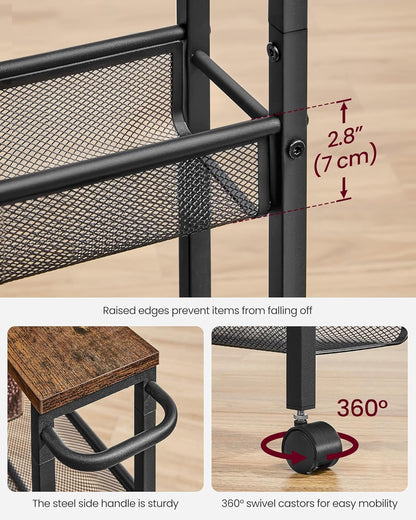VASAGLE 5-Shelf Trolley LRC034B01