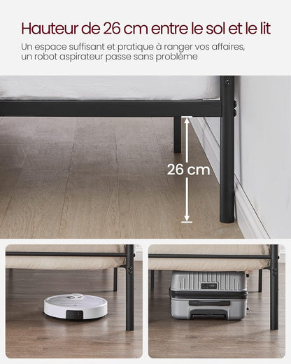 VASAGLE Bed with Metal Base RMB063B01