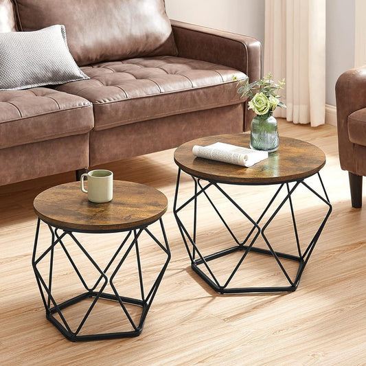 VASAGLE Small Coffee Table Set of 2