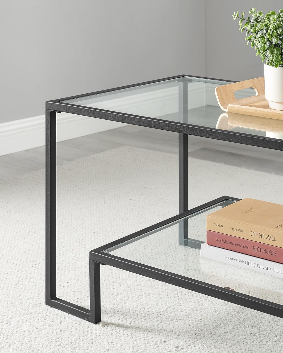 VASAGLE Glass Coffee Table LGT033B61