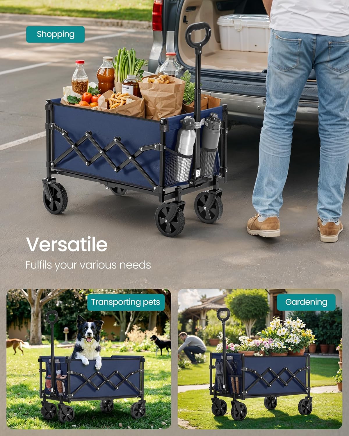 SONGMICS 90L Festival Trolley on Wheels (GFW909QE01)