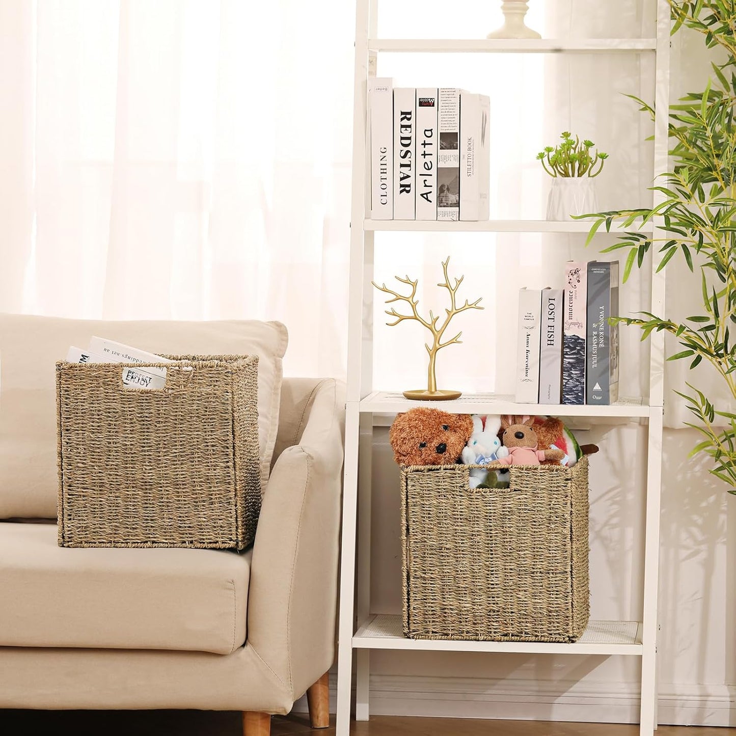 Set of 2 Seagrass Storage Baskets