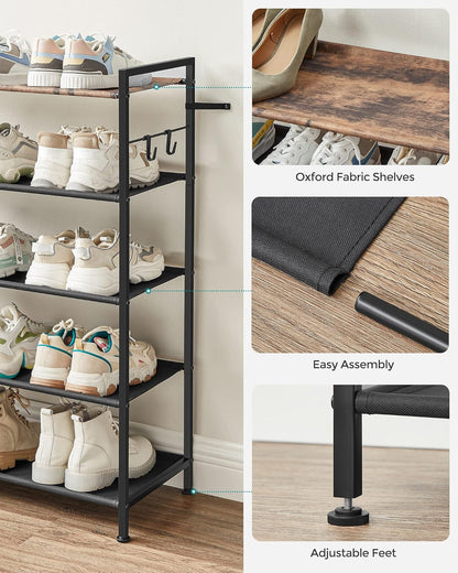 SONGMICS 5-Tier Shoe Rack LMR035B01