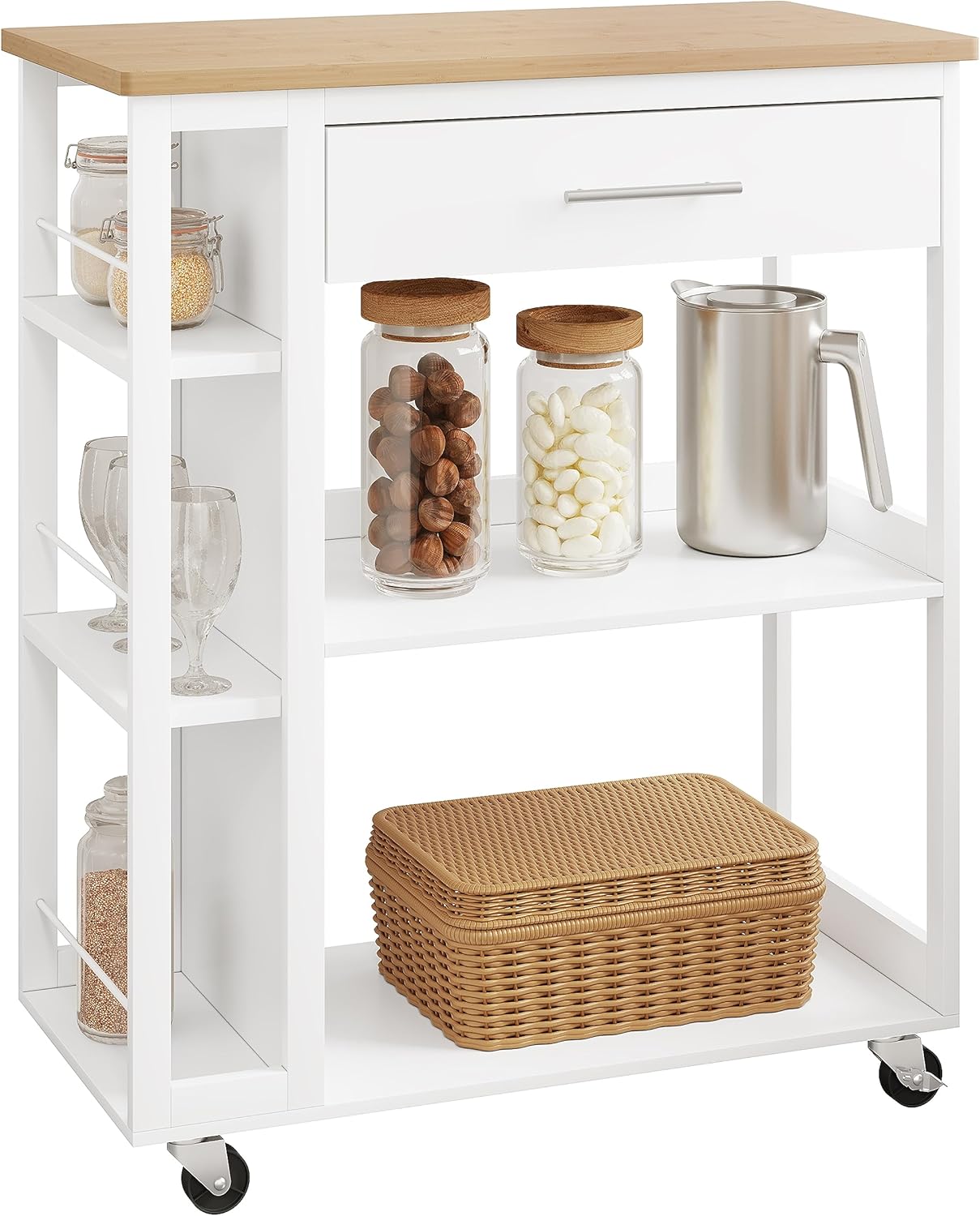 WOLTU Kitchen trolley with worktop RW051EIW