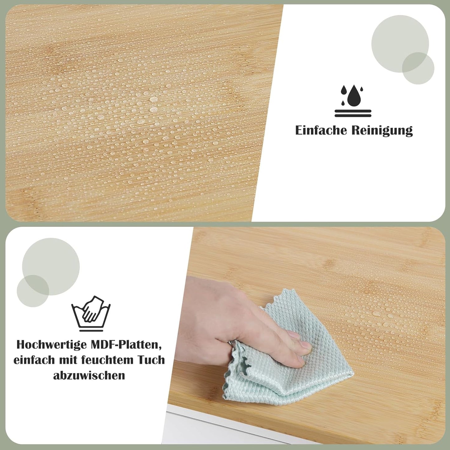 WOLTU Kitchen trolley with worktop RW051EIW