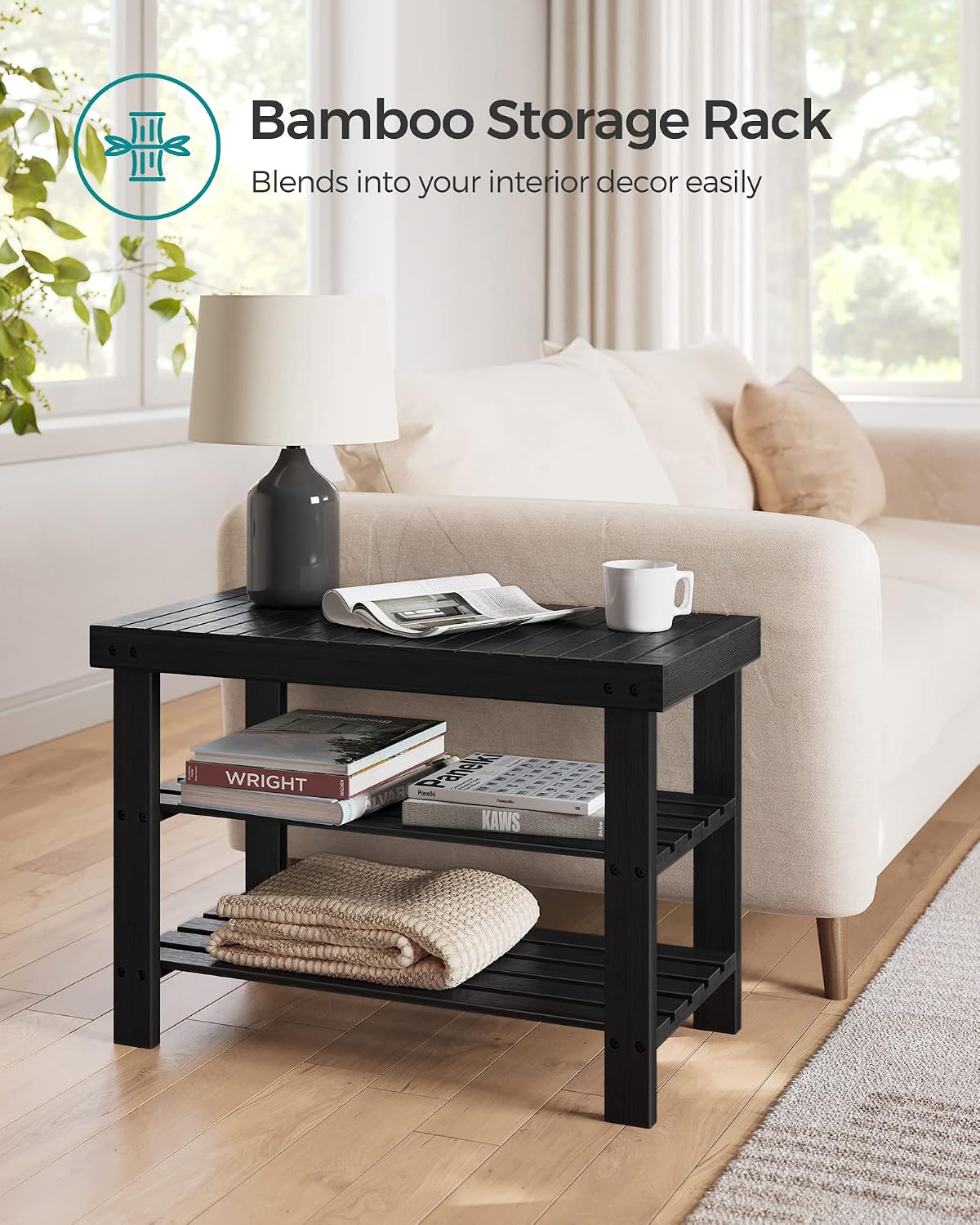 SONGMICS Bamboo Shoe Storage Bench (LBS04H)