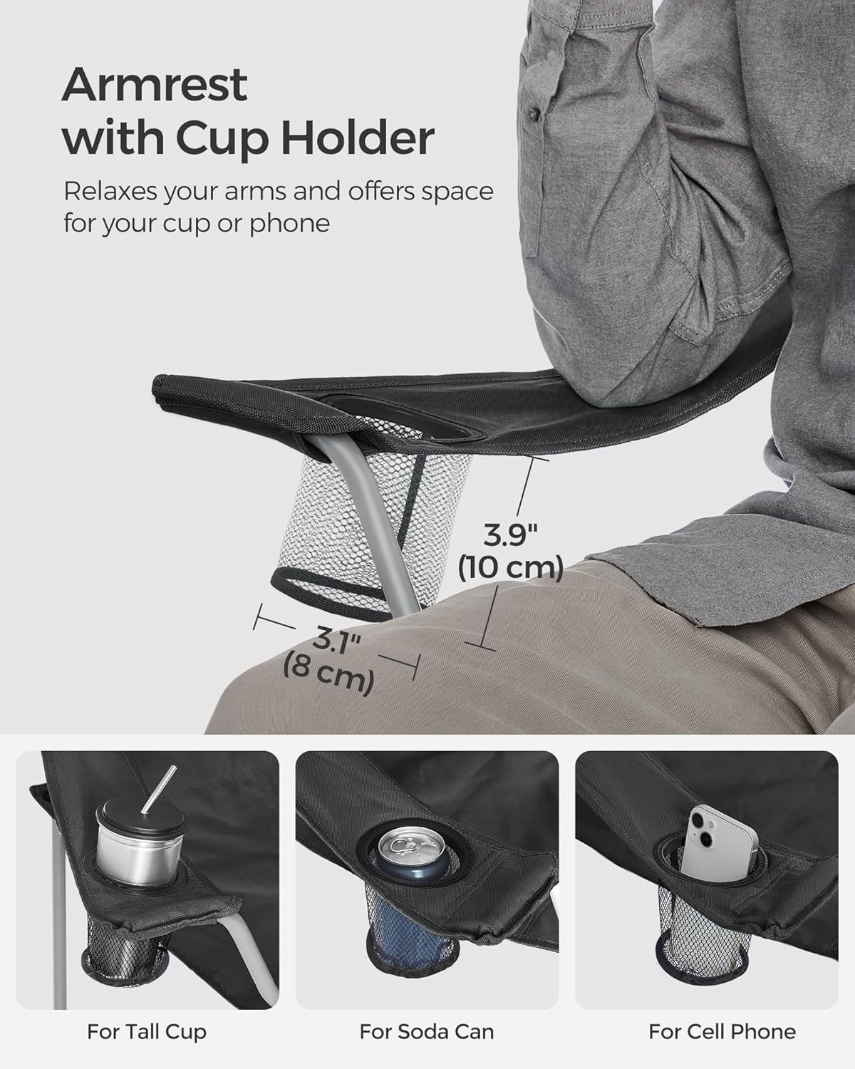 SONGMICS 2 Pack Folding Camping Chairs GCB08BK