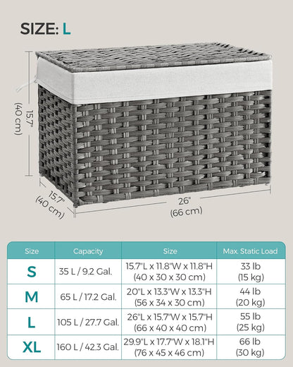 SONGMICS Laundry Basket RST066G01
