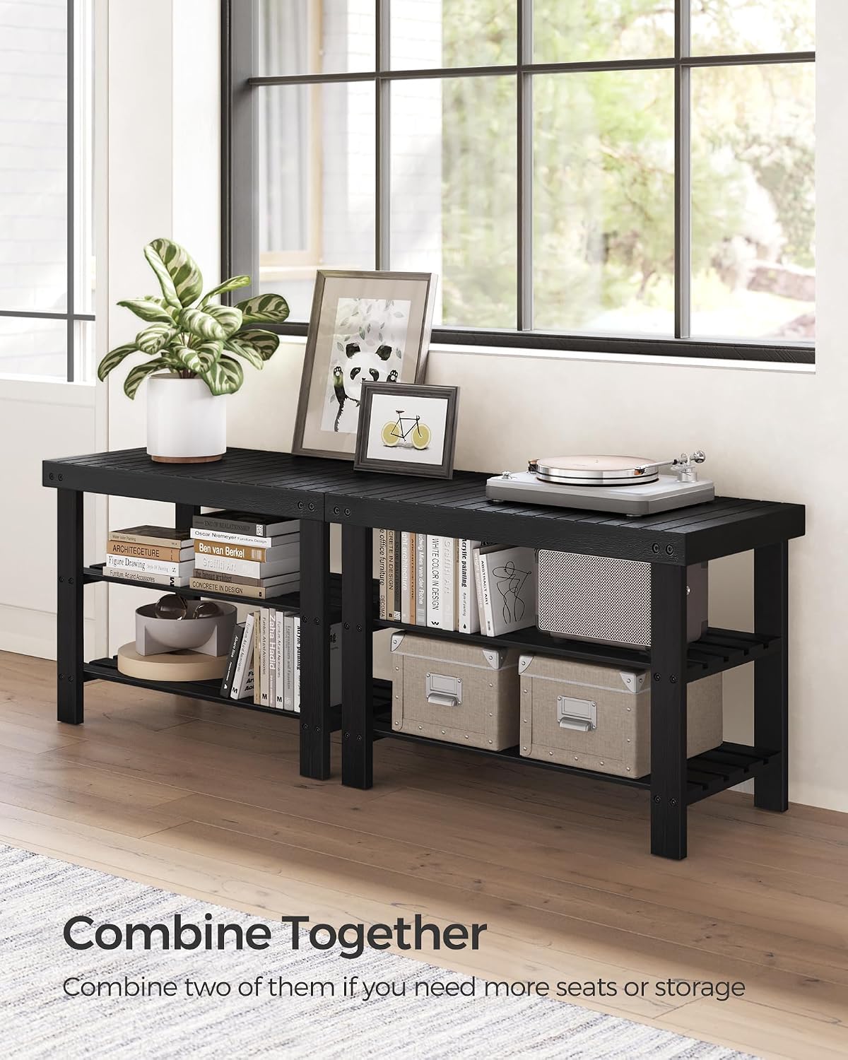 SONGMICS Bamboo Shoe Storage Bench (LBS04H)