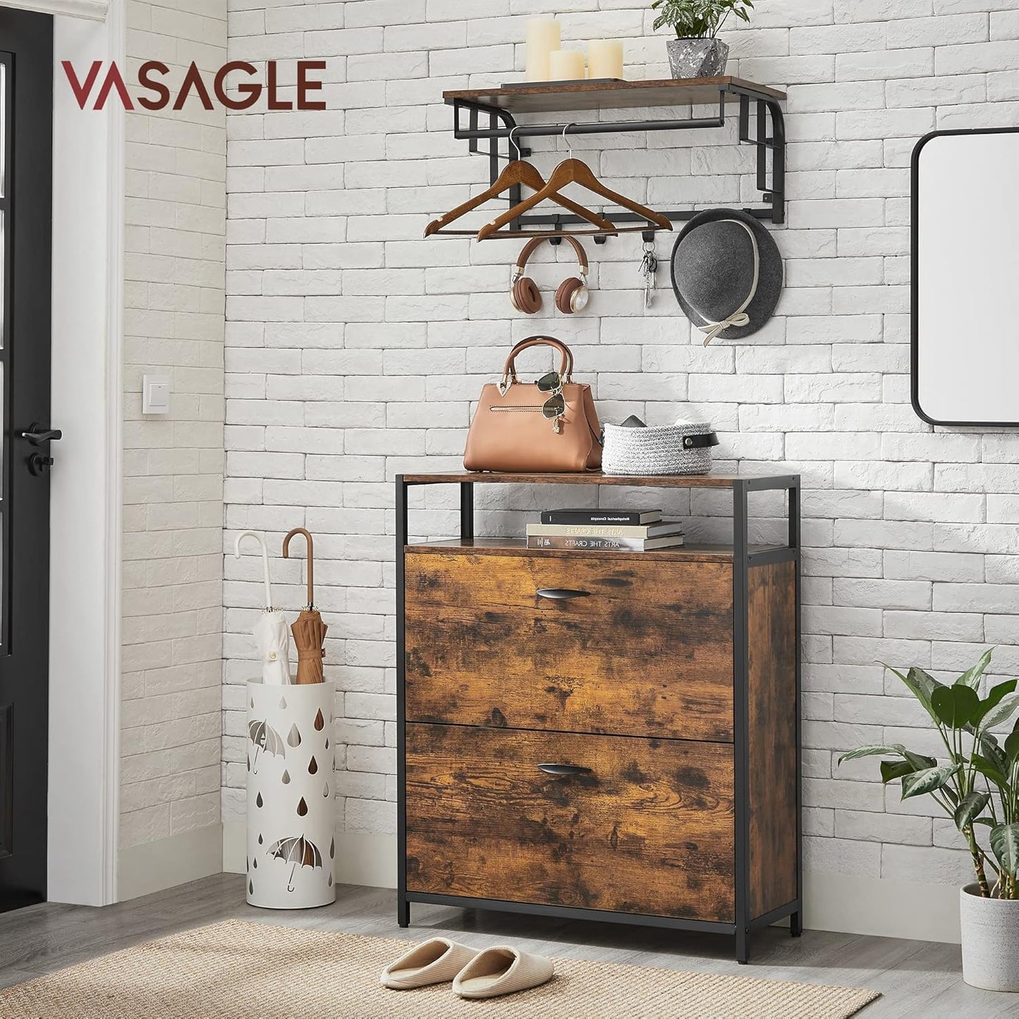 VASAGLE Narrow Shoe Cabinet