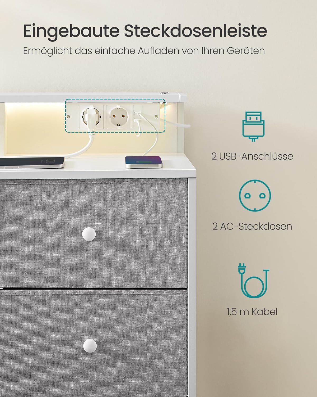 SONGMICS Chest of Drawers LTS519G01