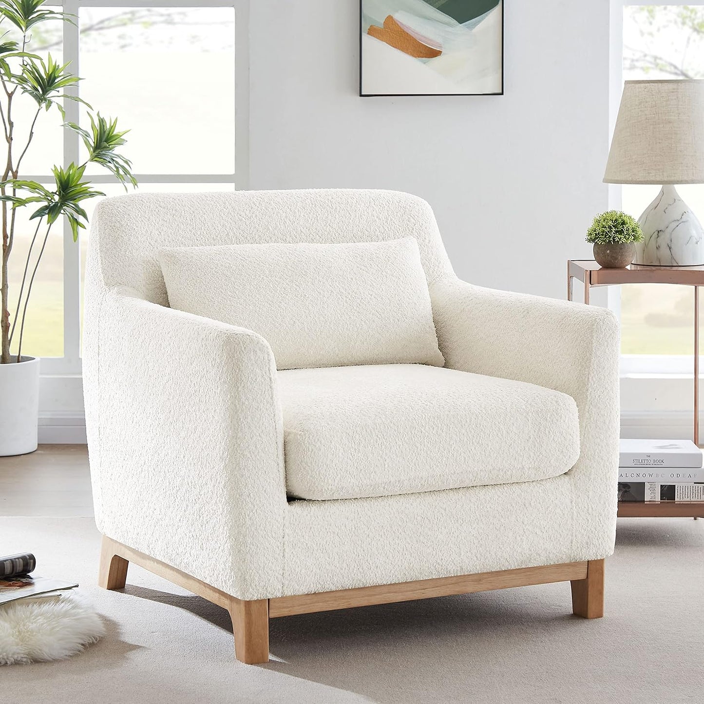 VANOMi Fabric Upholstered Comfy Reading Armchair