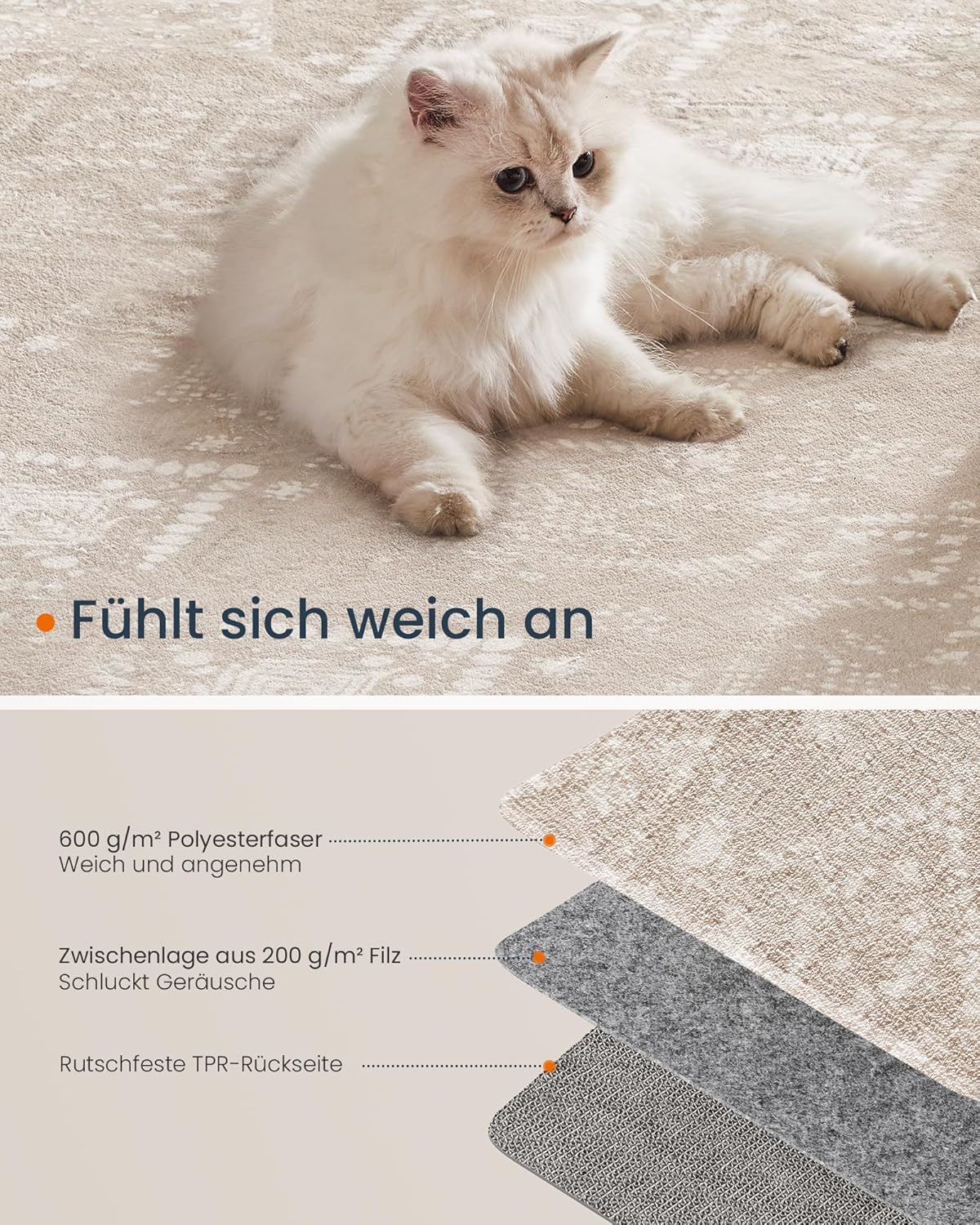 SONGMICS Non-Slip Rug TAR027K01