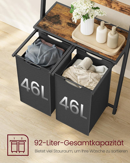 VASAGLE Laundry Basket with Towel Ladder BLH221B01