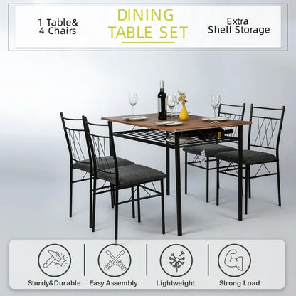 5 Pcs Dining Table Set