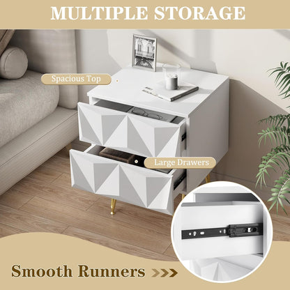 EUGAD Bedside Table with 2 Drawers