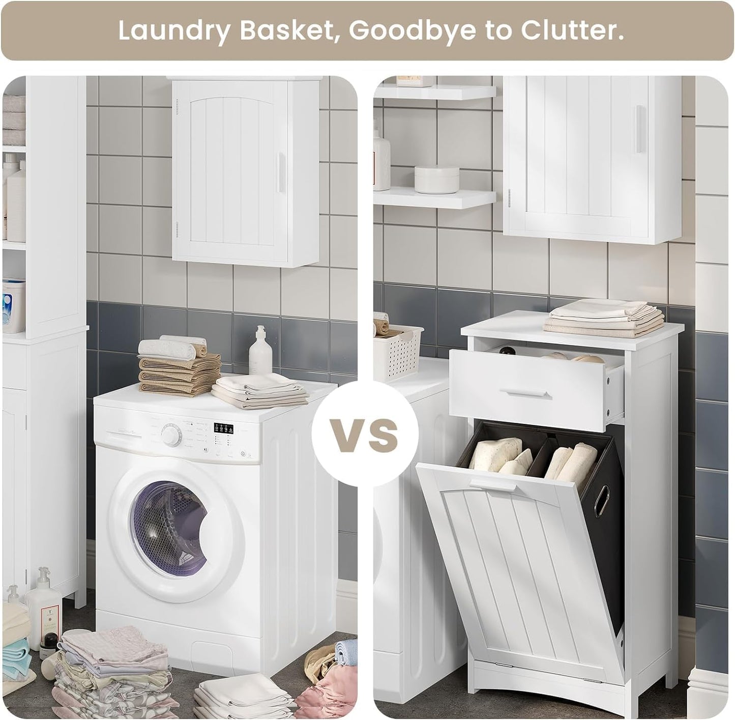 EUGAD Cabinet with Laundry Basket