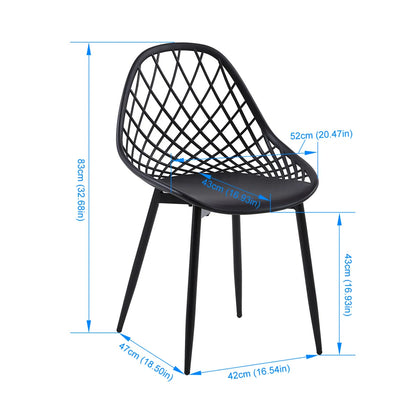 polypropylene chair with metal legs