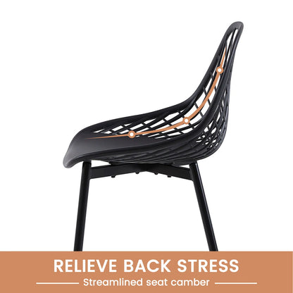 polypropylene chair with metal legs