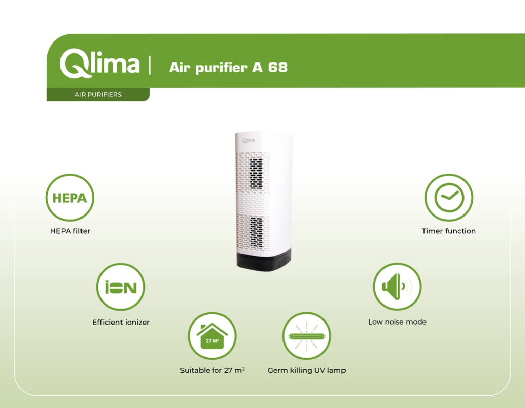 Qlima Air Purifier with True HEPA Filter