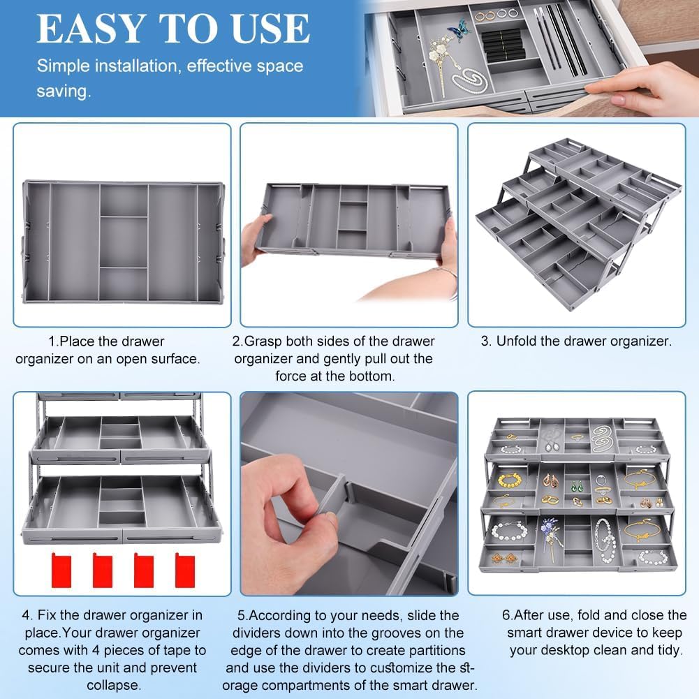 REMICH Multi Level Smart Drawer Organizer