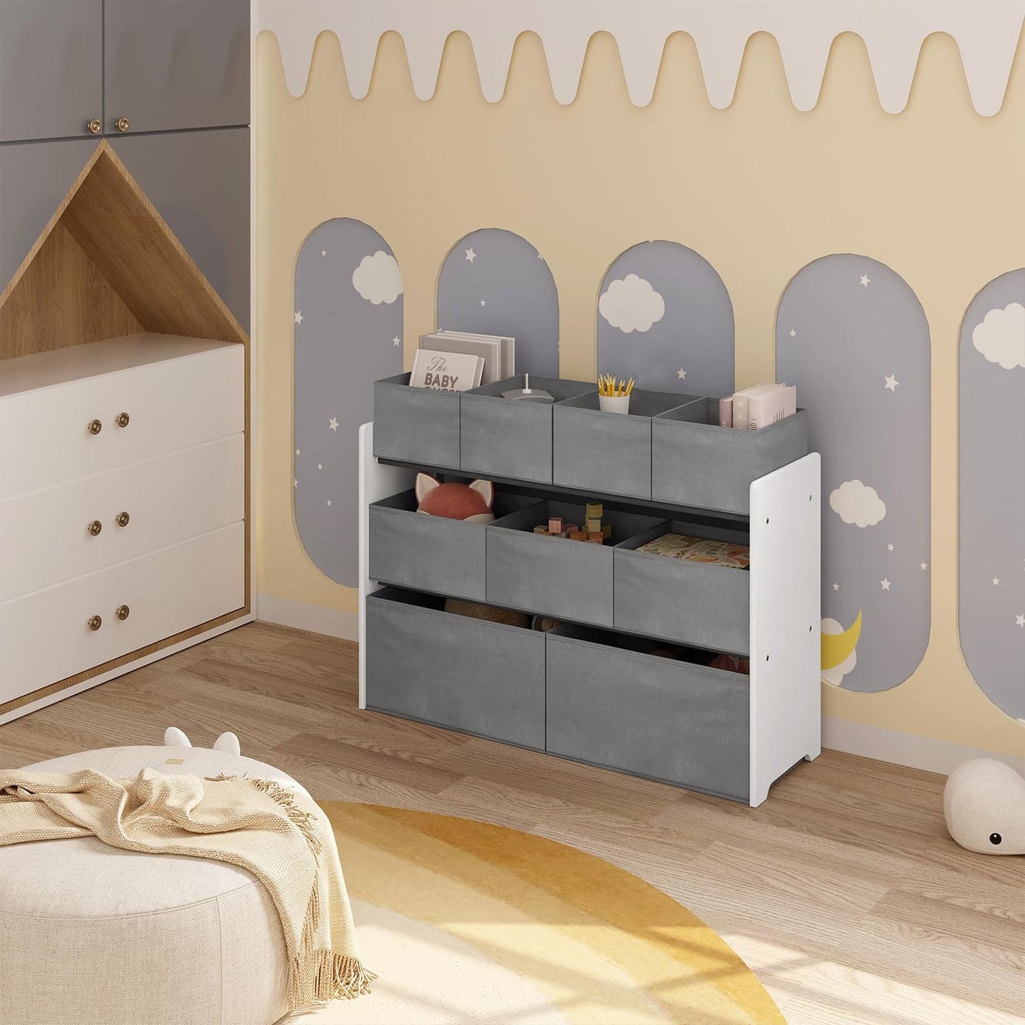 Kids Storage Unit with 9 Toy Boxes