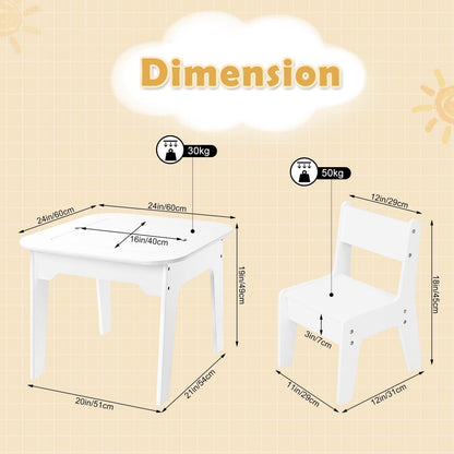 WOLTU Children's Table with 2 Chairs