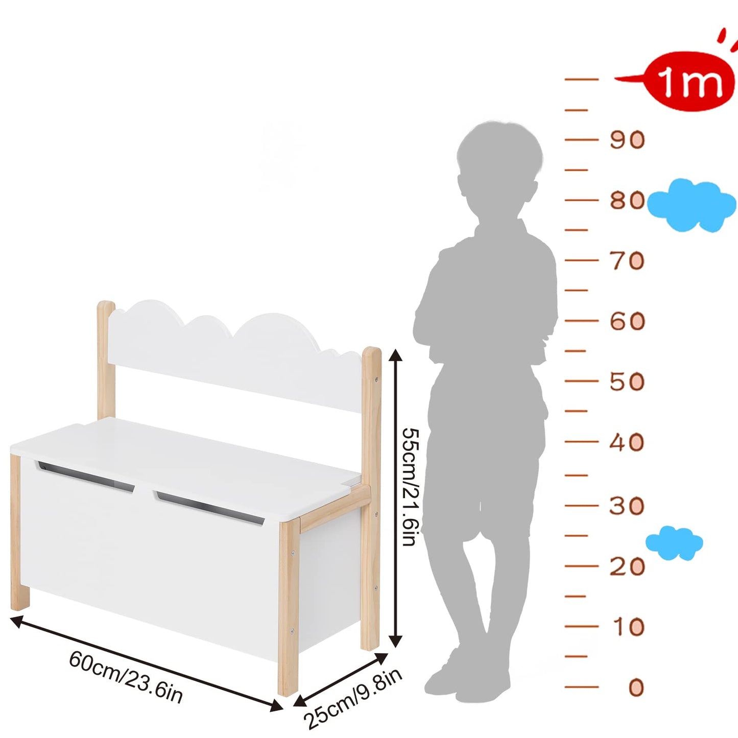 WOLTU Children's Bench with Storage Space