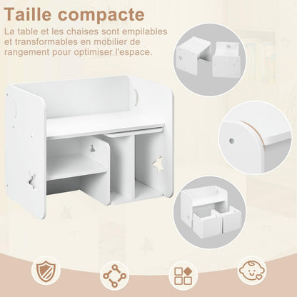 WOLTU Children's Table with 2 Chairs