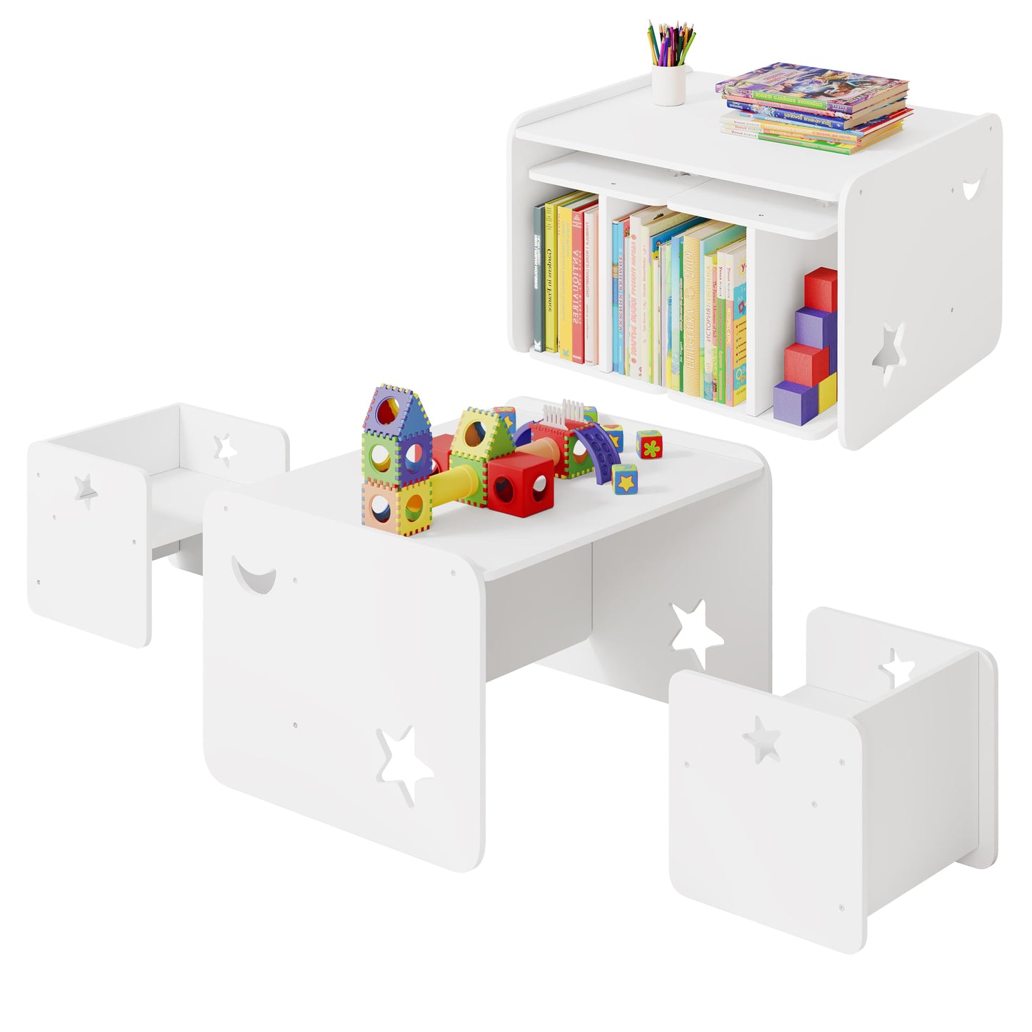 WOLTU Children's Table with 2 Chairs