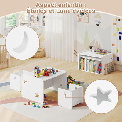 WOLTU Children's Table with 2 Chairs