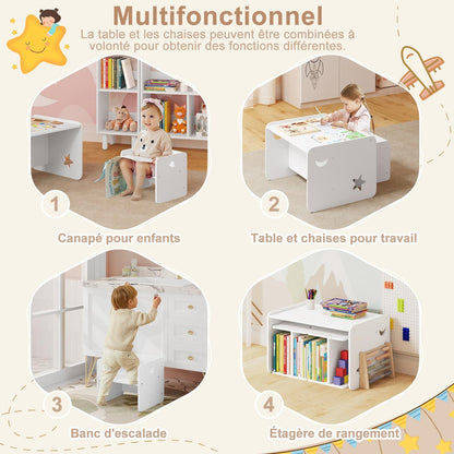 WOLTU Children's Table with 2 Chairs